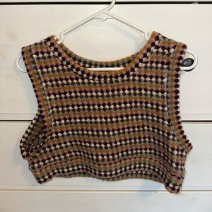 Zara multicolored cropped sweater vest